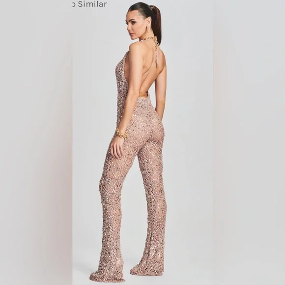 Retrofete TOSCA SEQUIN CROCHET JUMPSUIT XS/S NWT - Picture 4 of 17